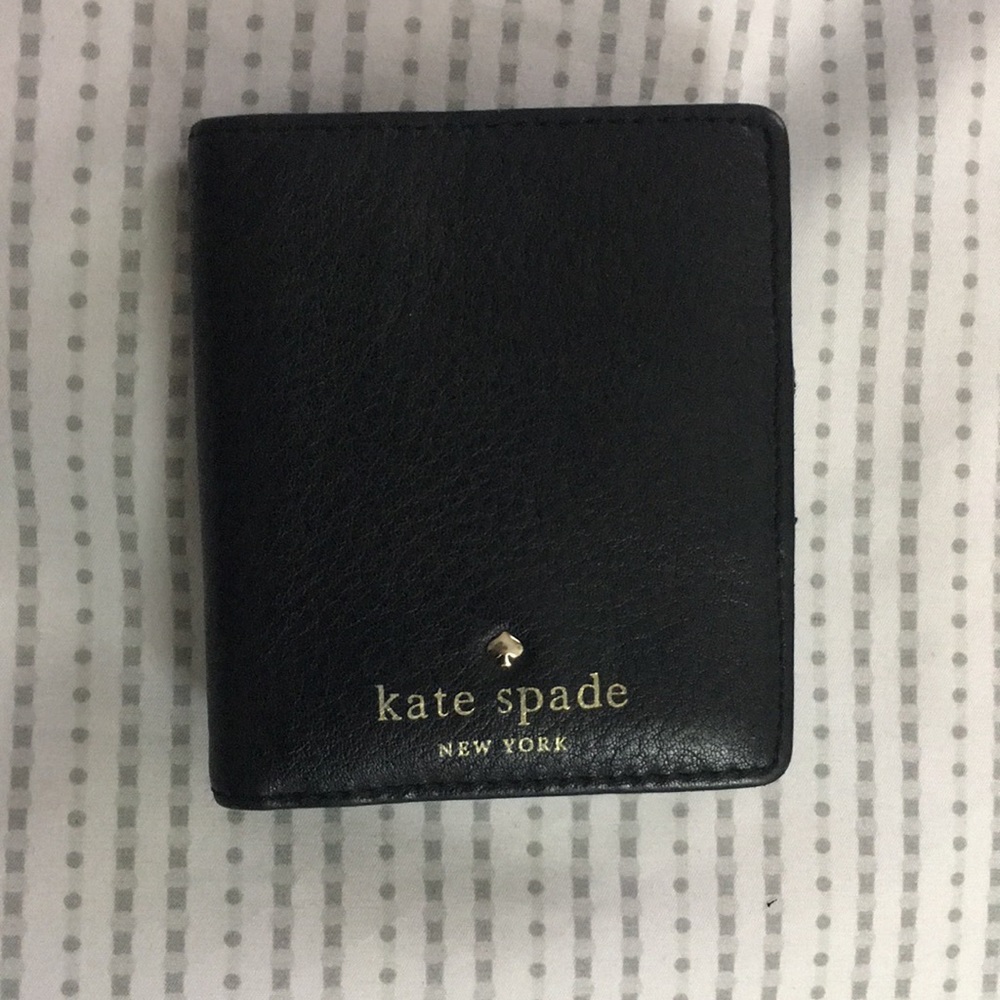 Kate Spade Black Pebbled Leather Bifold Wallet